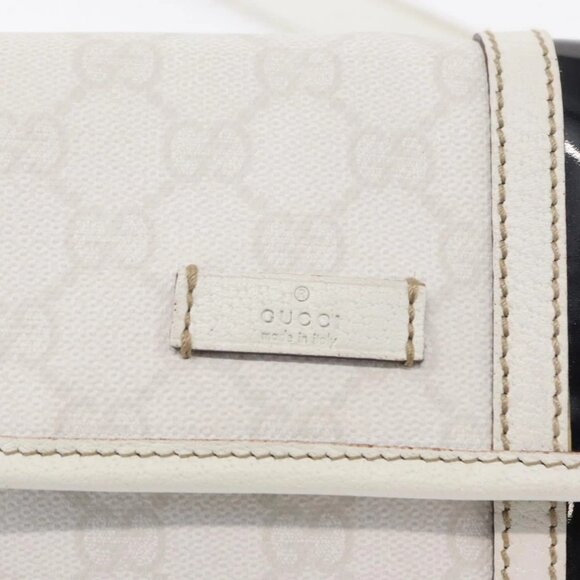 GUCCI GG Supreme Sherry Line Waist bag PVC White Gold 152597 Auth fm4959 - Picture 2 of 16